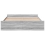 Cama con cajones madera ingeniería gris Sonoma 200x200 cm de vidaXL, Camas y somieres - Ref: Foro24-3280270, Precio: 175,97 €...