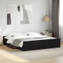 Black engineered wood bed frame with drawers 200x200 cm by vidaXL, Beds and slatted bases - Ref: Foro24-3280266, Price: 176,9...