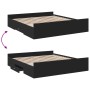 Black engineered wood bed frame with drawers 200x200 cm by vidaXL, Beds and slatted bases - Ref: Foro24-3280266, Price: 176,9...