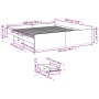 Estructura cama con cajones madera ingeniería negra 200x200 cm