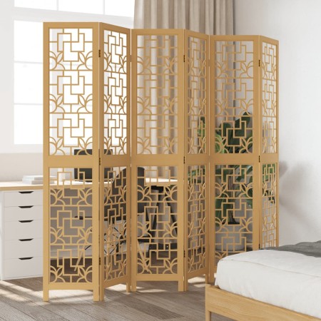 6-panel partition screen solid brown paulownia wood by vidaXL, Room dividers - Ref: Foro24-358875, Price: 130,99 €, Discount: %