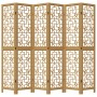 6-panel partition screen solid brown paulownia wood by vidaXL, Room dividers - Ref: Foro24-358875, Price: 130,64 €, Discount: %