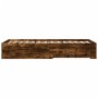 Cama con cajones madera de ingeniería roble ahumado 75x190 cm
