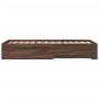 Cama con cajones madera de ingeniería marrón roble 75x190 cm