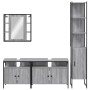 Set de armario de baño 4 pzas madera contrachapada gris sonoma de vidaXL, Muebles de baño - Ref: Foro24-3214748, Precio: 276,...