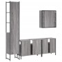 Set de armario de baño 4 pzas madera contrachapada gris sonoma de vidaXL, Muebles de baño - Ref: Foro24-3214748, Precio: 276,...