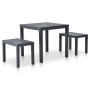 Mesa de jardín con 2 bancos plástico gris antracita de vidaXL, Conjuntos de jardín - Ref: Foro24-48778, Precio: 115,08 €, Des...