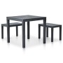 Mesa de jardín con 2 bancos plástico gris antracita de vidaXL, Conjuntos de jardín - Ref: Foro24-48778, Precio: 115,08 €, Des...