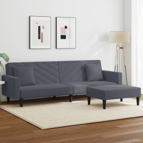 Zweiteilige Sofagarnitur aus dunkelgrauem Samt mit Kissen von vidaXL, Sofas - Ref: Foro24-3216269, Preis: 327,27 €, Rabatt: %