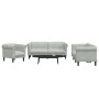 Dreiteilige Sofagarnitur aus hellgrauem Samt von vidaXL, Sofas - Ref: Foro24-3209209, Preis: 701,56 €, Rabatt: %