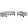 Light gray velvet 3-piece sofa set by vidaXL, Sofas - Ref: Foro24-3209209, Price: 702,66 €, Discount: %