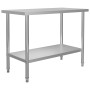 Stainless steel kitchen work table 120x60x85 cm by vidaXL, Restoration - Ref: Foro24-51190, Price: 143,97 €, Discount: %