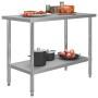 Stainless steel kitchen work table 120x60x85 cm by vidaXL, Restoration - Ref: Foro24-51190, Price: 142,31 €, Discount: %