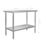 Stainless steel kitchen work table 120x60x85 cm by vidaXL, Restoration - Ref: Foro24-51190, Price: 142,31 €, Discount: %