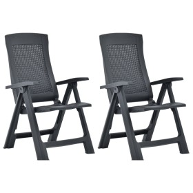 Reclining garden chairs 2 units anthracite gray plastic by vidaXL, Garden chairs - Ref: Foro24-48761, Price: 165,32 €, Discou...