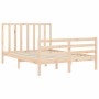 Estructura de cama de matrimonio con cabecero madera maciza de vidaXL, Camas y somieres - Ref: Foro24-3193761, Precio: 113,23...