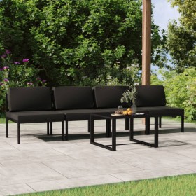 Set muebles de jardín 5 pzas y cojines aluminio gris antracita de vidaXL, Conjuntos de jardín - Ref: Foro24-3107786, Precio: ...