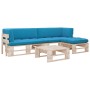 4-piece pallet furniture and impregnated pine wood cushions by vidaXL, Garden sets - Ref: Foro24-3066821, Price: 270,31 €, Di...