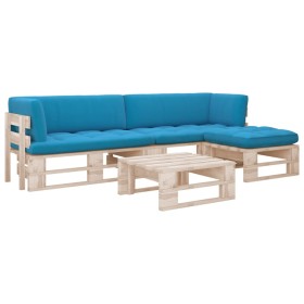 4-piece pallet furniture and impregnated pine wood cushions by vidaXL, Garden sets - Ref: Foro24-3066821, Price: 270,31 €, Di...