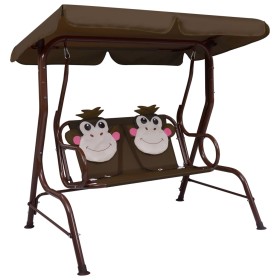 Banco balancín para niños tela marrón 115x75x110 cm de vidaXL, Balancines de jardín - Ref: Foro24-48097, Precio: 102,31 €, De...