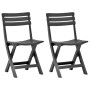 Folding garden chairs 2 units anthracite gray plastic by vidaXL, Garden chairs - Ref: Foro24-48787, Price: 87,70 €, Discount: %