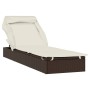 Sun lounger with folding awning, brown synthetic rattan 213x63x97cm by vidaXL, Loungers - Ref: Foro24-319637, Price: 178,78 €...