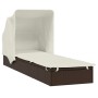 Tumbona con toldo plegable ratán sintético marrón 213x63x97cm de vidaXL, Tumbonas - Ref: Foro24-319637, Precio: 178,78 €, Des...