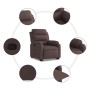 Sillón reclinable elevable tela marrón oscuro de vidaXL, Sillones - Ref: Foro24-3204985, Precio: 287,39 €, Descuento: %