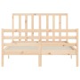 Estructura de cama de matrimonio con cabecero madera maciza de vidaXL, Camas y somieres - Ref: Foro24-3193761, Precio: 113,23...