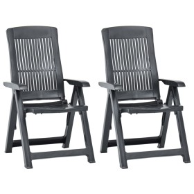 Reclining garden chairs 2 units anthracite gray plastic by vidaXL, Garden chairs - Ref: Foro24-48768, Price: 172,73 €, Discou...