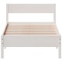 Estructura de cama con cabecero madera de pino blanco 100x200cm