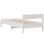 Estructura de cama con cabecero madera de pino blanco 100x200cm