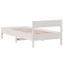 White pine wood bed frame with headboard 100x200cm by vidaXL, Beds and slatted bases - Ref: Foro24-842759, Price: 98,99 €, Di...