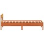 Bed frame with wax brown pine wood headboard 90x200 cm by vidaXL, Beds and slatted bases - Ref: Foro24-842765, Price: 94,74 €...