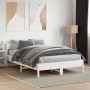 Bed frame with white pine wood headboard 135x190 cm by vidaXL, Beds and slatted bases - Ref: Foro24-842771, Price: 116,51 €, ...