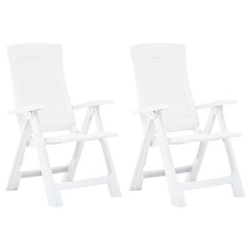 Reclining garden chairs, 2 units, white plastic by vidaXL, Garden chairs - Ref: Foro24-48760, Price: 147,52 €, Discount: %