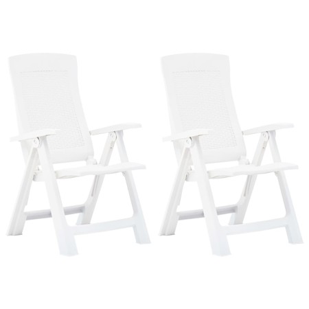 Reclining garden chairs, 2 units, white plastic by vidaXL, Garden chairs - Ref: Foro24-48760, Price: 168,41 €, Discount: %