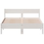 Bed frame with white pine wood headboard 135x190 cm by vidaXL, Beds and slatted bases - Ref: Foro24-842771, Price: 116,51 €, ...