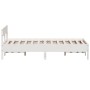 Bed frame with white pine wood headboard 135x190 cm by vidaXL, Beds and slatted bases - Ref: Foro24-842771, Price: 116,51 €, ...