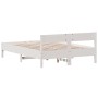 Bed frame with white pine wood headboard 135x190 cm by vidaXL, Beds and slatted bases - Ref: Foro24-842771, Price: 116,51 €, ...