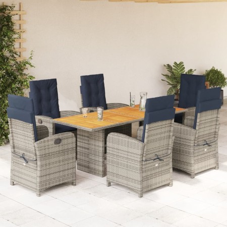 7-teiliges Garten-Esszimmer-Set mit Kissen synthetisches Rattan beige von vidaXL, Gartensets - Ref: Foro24-3212281, Preis: 98...