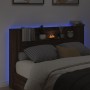 Cabecero de cama con luz LED marrón roble 160x16,5x103,5 cm