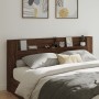 Bed headboard with LED light in brown oak 220x16.5x103.5 cm by vidaXL, Headboards and footboards - Ref: Foro24-839279, Price:...