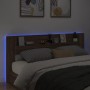 Bed headboard with LED light in brown oak 220x16.5x103.5 cm by vidaXL, Headboards and footboards - Ref: Foro24-839279, Price:...