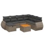 Set de sofás de jardín 8 pzas y cojines ratán sintético gris de vidaXL, Conjuntos de jardín - Ref: Foro24-3265078, Precio: 53...