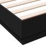 Engineered wood black bed frame 150x200 cm by vidaXL, Beds and slatted bases - Ref: Foro24-3209850, Price: 141,99 €, Discount: %