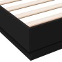 Estructura de cama madera de ingeniería negra 150x200 cm