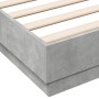 Estructura de cama madera de ingeniería gris hormigón 150x200cm
