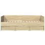 Tumbona con cajones madera ingeniería roble Sonoma 90x200 cm
