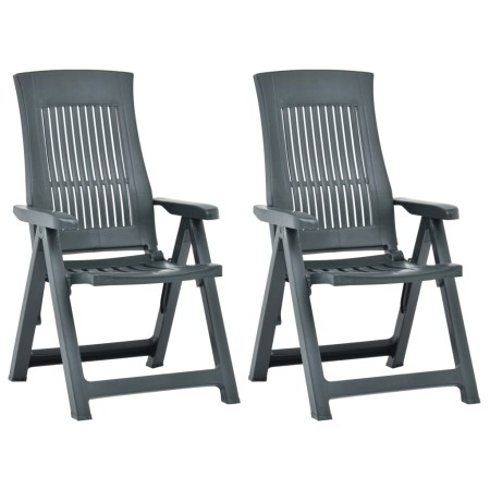 Reclining garden chairs 2 units green plastic by vidaXL, Garden chairs - Ref: Foro24-48764, Price: 218,99 €, Discount: %